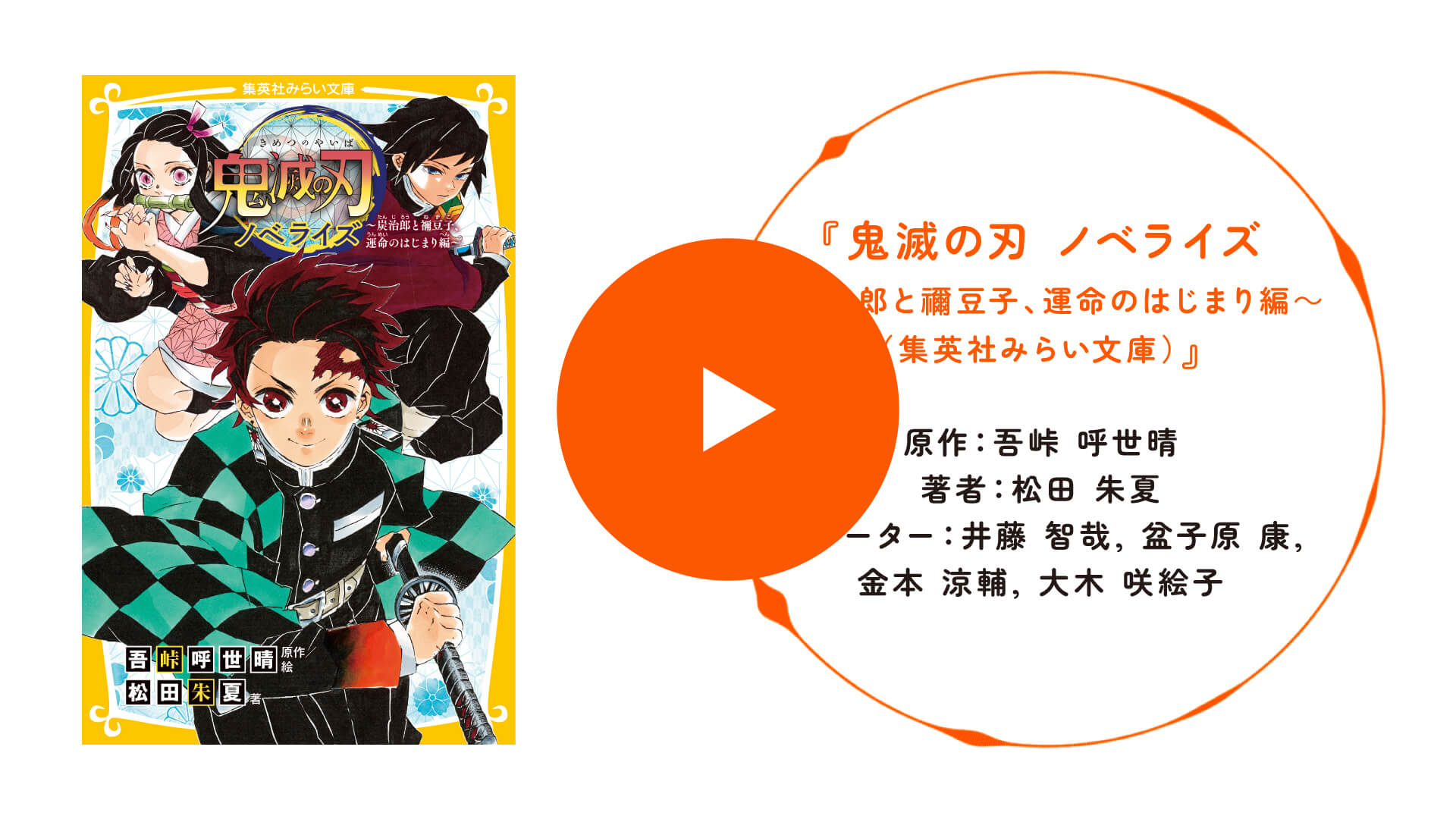 『鬼滅の刃 ノベライズ～炭治郎と禰豆子、運命のはじまり編～（集英社みらい文庫）』の書影